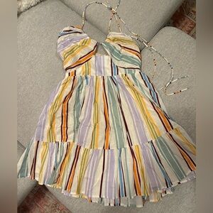 Few Moda Halter Dress, Stripe Multicolor, Medium